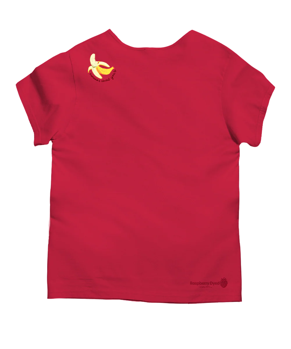 Positive Fruit - Raspberry Dyed Short Sleeve Scoop Neck T-Shirt - Image 4