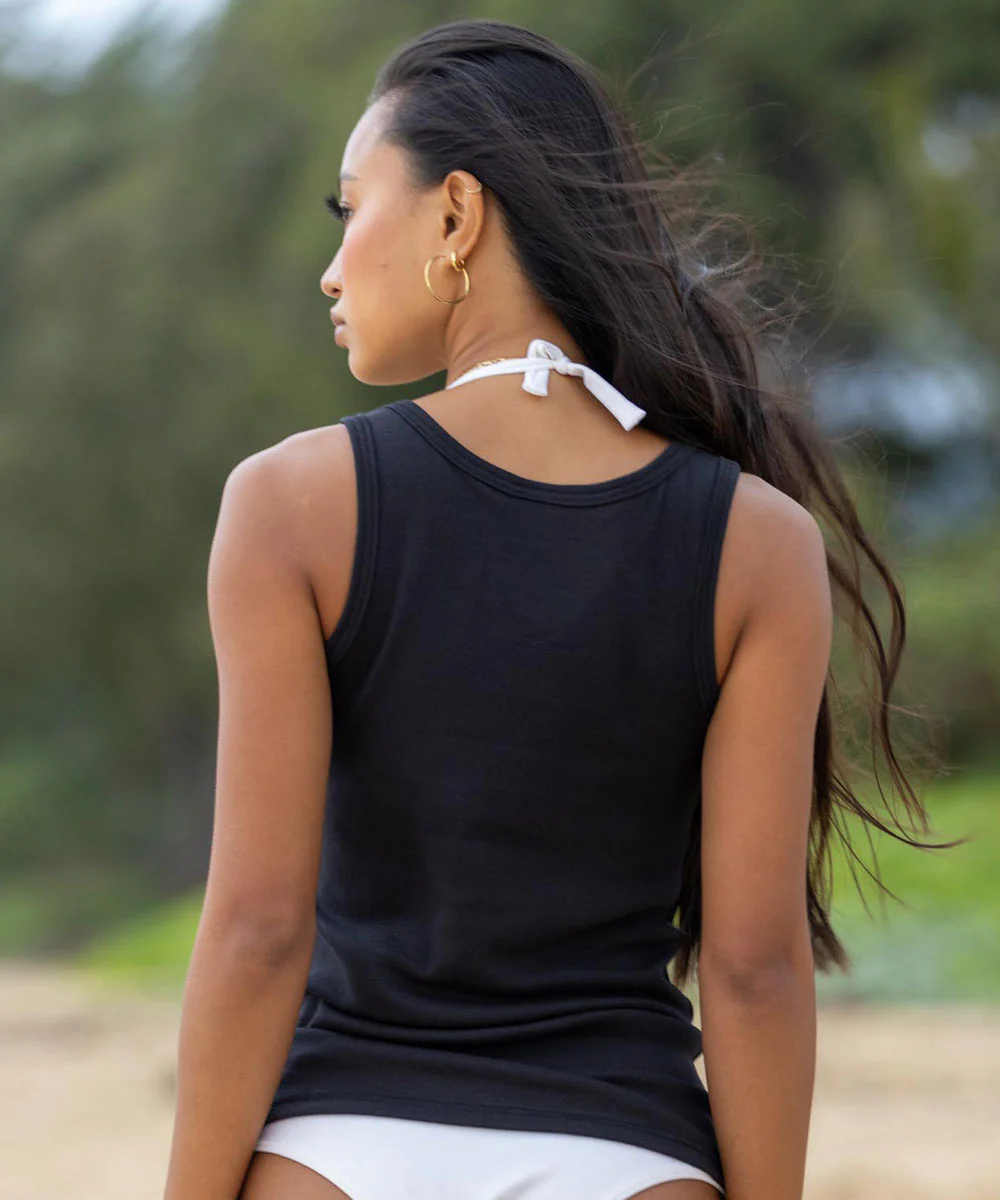 Rainforest Iki - Black Sleeveless Island Breeze Tank - Image 3