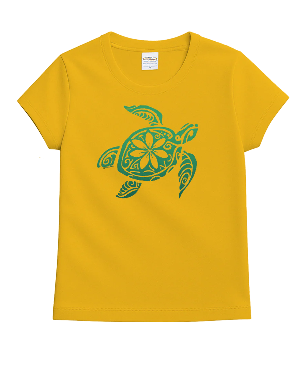 Retro Honu Floral - Pineapple Dyed Short Sleeve Crewneck T-Shirt