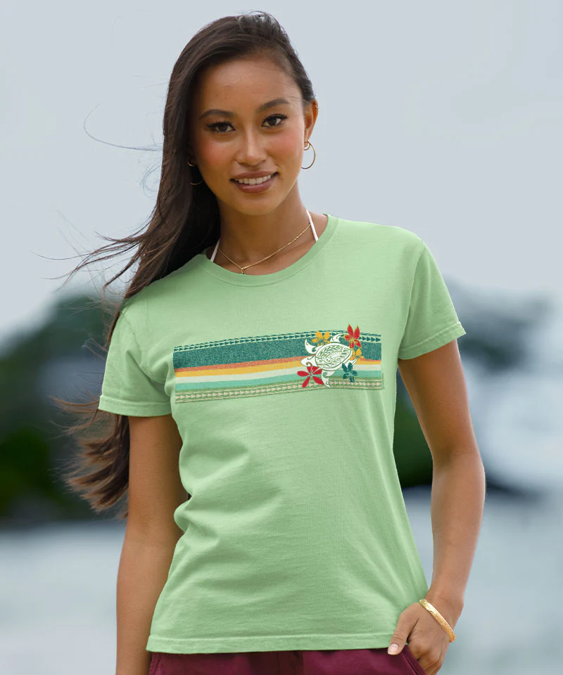 Retro Honu Puas - Key Lime Dyed Short Sleeve Crewneck T-Shirt - Image 2