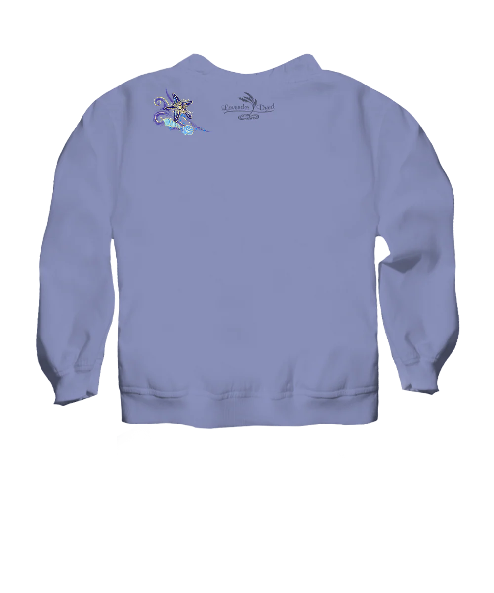 Sea Life Shells - Lavender Dyed Long Sleeve Lightweight Pullover - Image 4