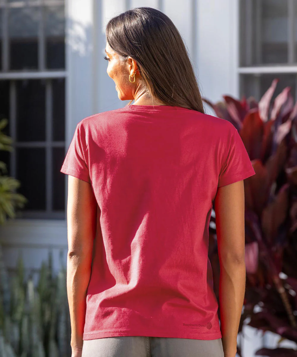 Sunset Lei - Raspberry Dyed Short Sleeve Crewneck T-Shirt - Image 3