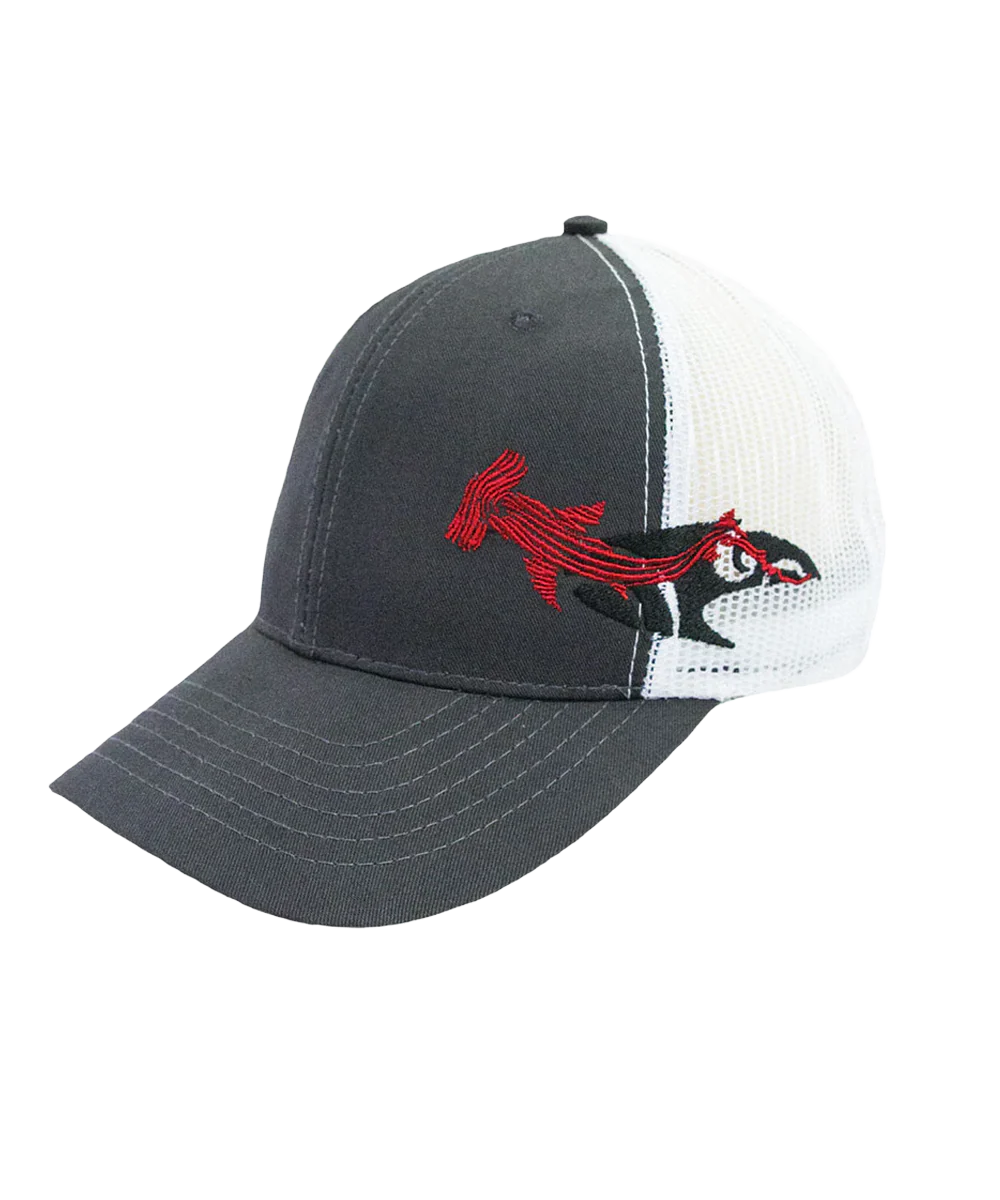 Wood Cut Shark - Charcoal Cloud Fit Trucker Hat